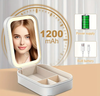 Portable Vanity Case - LED Makeup Mirror Box