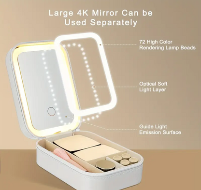Portable Vanity Case - LED Makeup Mirror Box