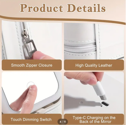 Portable Vanity Case - LED Makeup Mirror Box