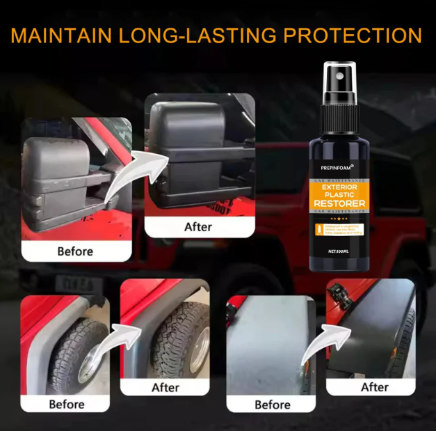 🚗✨ PREPINFOAM Exterior Plastic Restorer Spray 🚗✨ ( BUY 1 GET 1 FREE)