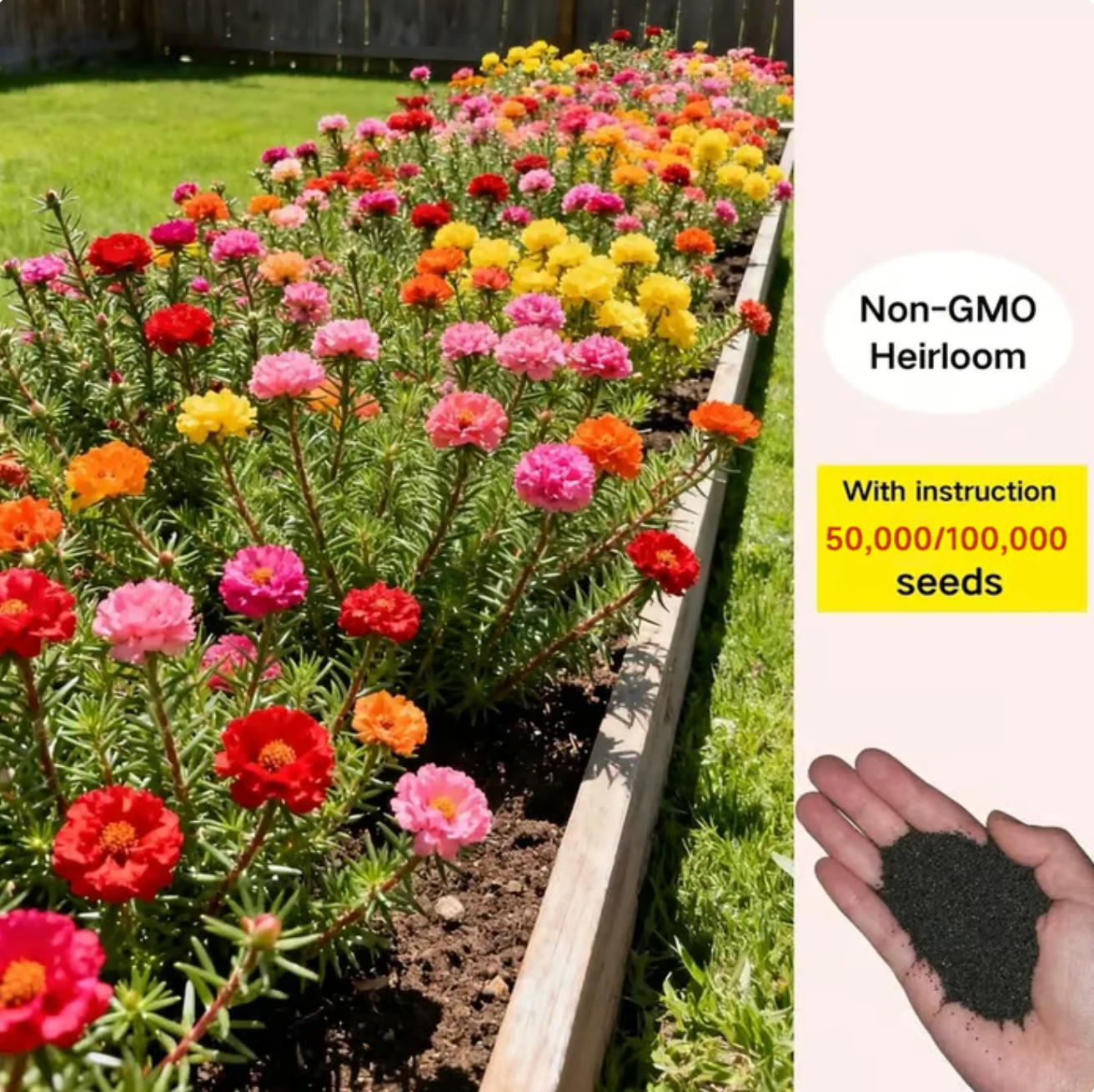 💫🌸BUY 1 GET 1 FREE | Moss Rose🌿Perennial Flower Seeds With Free-Plant Growth Supplement